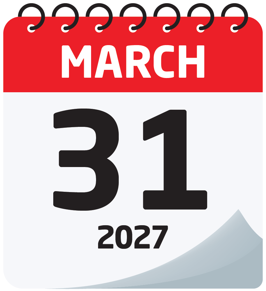 2027 Calendar - 31st March 2027
