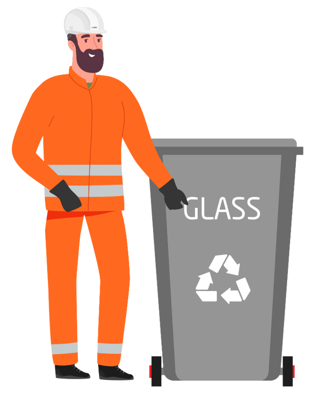 Glass Bin man