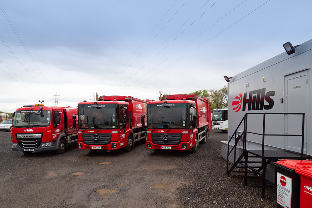 Hills Waste fleet of vehicles focused on Construction Waste Management, construction waste disposal and construction waste skips and 