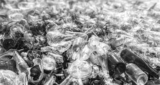 glass-waste-background-grey