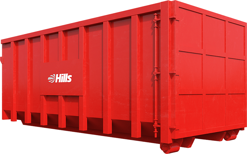 Hills Waste Red Hooklift Bin
